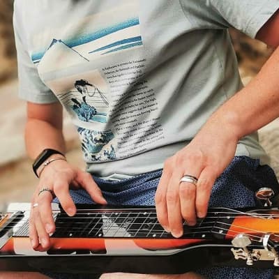 Lap Steel Electric Guitar Sunburst Lap Guitar style with Gig Bag & Slide Bar image 3