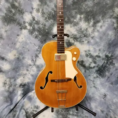 Video Demo National Debon-Aire  Archtop Blond Valco Pickup Pro Setup Victoria Hard Shell Case 1956 for sale