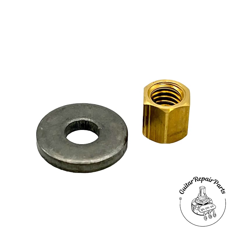Taylor 83100 Truss Rod Nut and Washer 1/4" Hex 10-32 Thread - Brass image 1