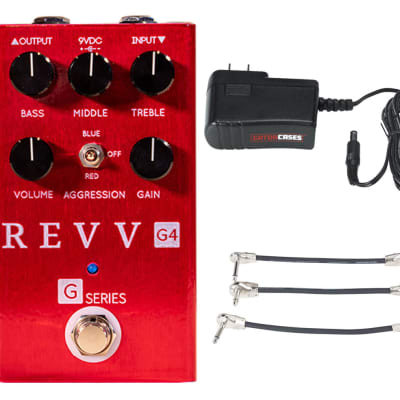 Revv Amplification G4 Preamp/OD/Distortion + Gator 9V Power & 3 Patch Cables for sale