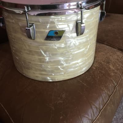 Ludwig  Marching Percussion Timp-Tom Trio #570 with #525 Carrier Early 1970’s - White Marine Pearl WMP image 3