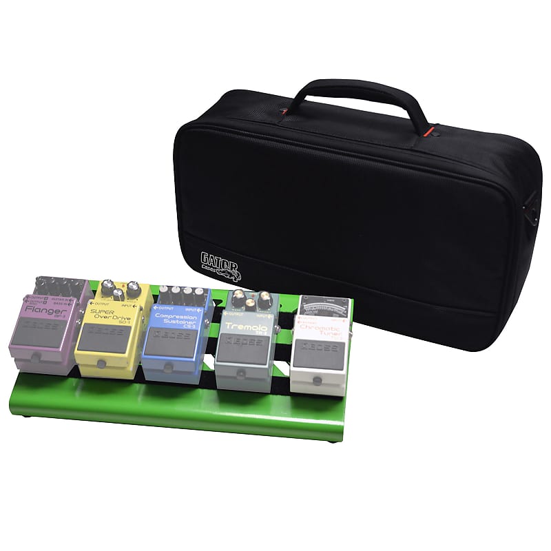 Gator Cases GPB-LAK-GR Small Green Aluminum Pedal Board with Carry Bag image 1