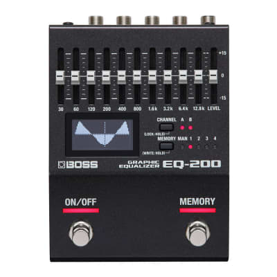 BOSS EQ-200 Dual 10-Band EQs Visual EQ Display Deep Real-Time Control MIDI I/O Graphic Panel Lock Function Compact Equalizer Pedal for Guitar and Bass for sale