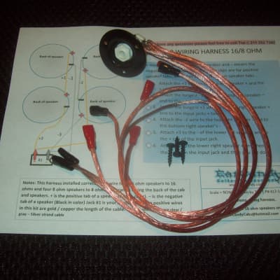 EarCandy 4x10 4x12 guitar amp speaker cab Wiring Harness 4, 8 or 16 ohm series parallel No Soldering image 1