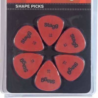 Pack of 6 Stagg 1 mm standard plastic picks for sale