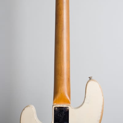 Fender  Slab Body Precision Solid Body Electric Bass Guitar (1966), ser. #128929, brown hard shell case. image 9