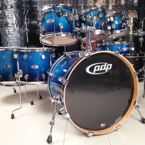 Used PDP X7 7pc Drum Set Blue Sparkle Fade Lacquer Reverb