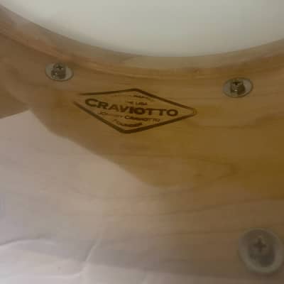 Craviotto Maple Snare Drum - 6.5" x 14" - in Natural Satin with Maple Inlay image 16