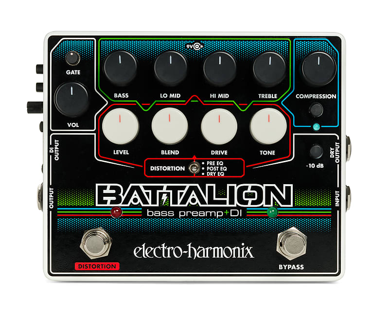 Electro-Harmonix EHX Battalion Bass Preamp / DI Effects Pedal