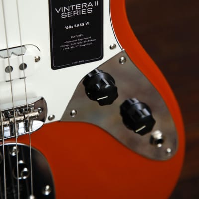 Fender Vintera II '60s Bass VI Fiesta Red Bass Guitar image 7