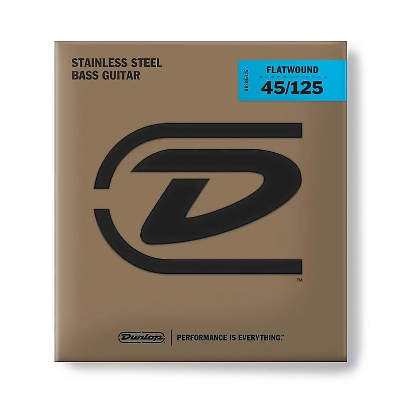 Dunlop DBFS45125 Stainless Steel Flatwound 5-String Bass Strings - Medium (45-125) image 1