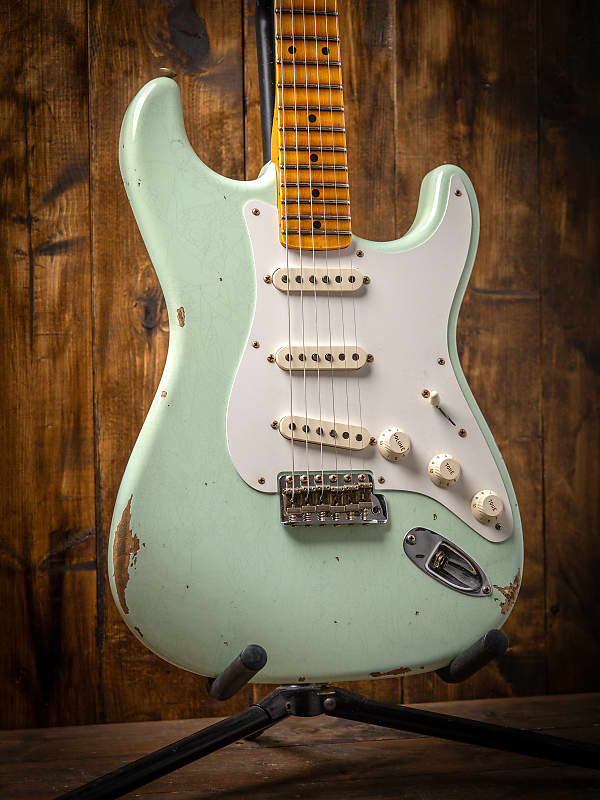 Fender Custom Shop '58 Strat Relic - Super Faded Aged Surf Green image 1