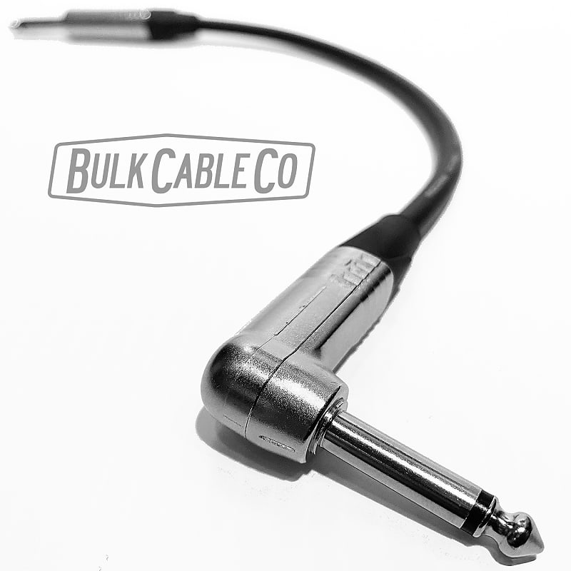 1.5 FT - Mogami 3082 Speaker Cable - Amp To Cab - Neutrik Silver Right  Angle To Straight Connectors