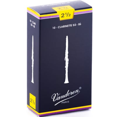 Vandoren Traditional Bb Clarinet Reeds - #2.5, 10 Box image 1