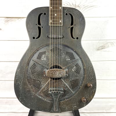 Royall FB Blues Hound Heavy Relic Copper Finish 14 Fret Single Cone Resonator With Pickup image 1