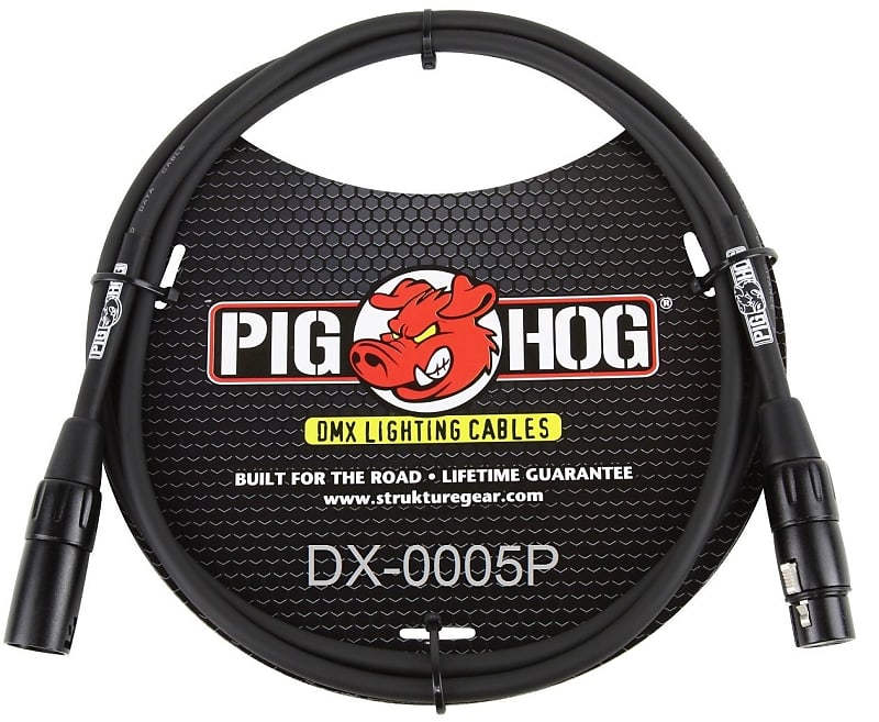 Pig Hog - PHDMX5 - XLR M/F DMX Shielded Stage Lighting Cable - 5 ft. image 1
