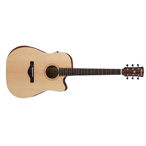 Ibanez Artwood Series AW150CE Cutaway Dreadnought Acoustic Electric Guitar,  Ovangkol Fretboard, Open Pore Natural