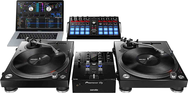 Pioneer DJ Package with DJM-S3 Scratch Style 2-Channel DJ Mixer with Cover