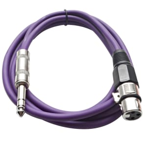 SEISMIC (6) Purple 1/4" TRS  XLR Female 6' Patch Cables image 2