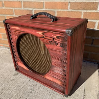 Crown Stuy Acoustics Burnout 112 Cabinet, Relic Red - Custom Made by Harmonic Woodworks image 1