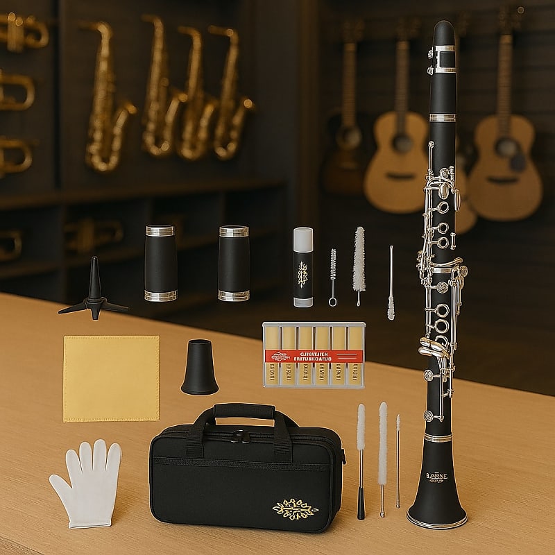 Mid-Level Bb Clarinet – Easy-to-Play Student Clarinet with 17-Key Boehm System, Nickel-Plated Keys, Full Starter Kit – Perfect for Intermediates image 1