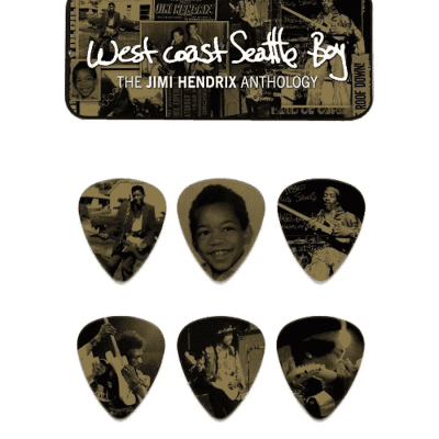 Dunlop JHPT10H Jimi Hendrix West Coast Boy Heavy Guitar Pick Tin (6-Pack)