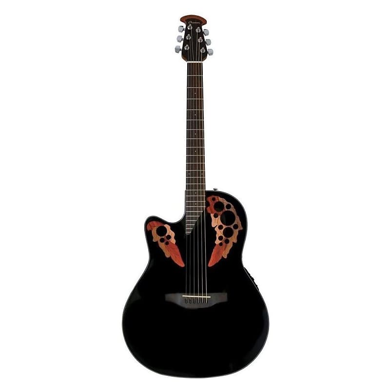Ovation Celebrity Elite CE44l-5 Electric Acoustic Guitar Mid Cutaway Left-Handed Model Black image 1