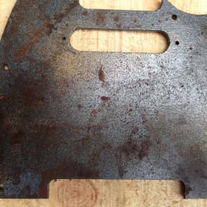 Rusted black telecaster pickguard. heavy distressed, rust holes, one of a kind for guitar building image 3