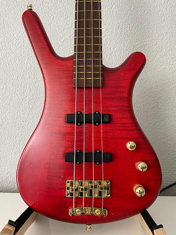 Warwick Corvette Proline, 4-string Burgundy Red Oil finish Flamed