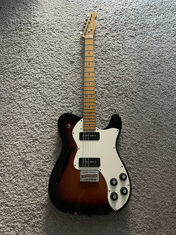 Fender Modern Player Telecaster Thinline Deluxe 2015 P90 Sunburst Rare Guitar image 1