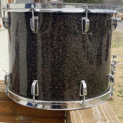 Vintage OCT 26, 1967 Ludwig 15x12 Marching Snare Drum in Black Galaxy Sparkling Pearl - Nice! image 3