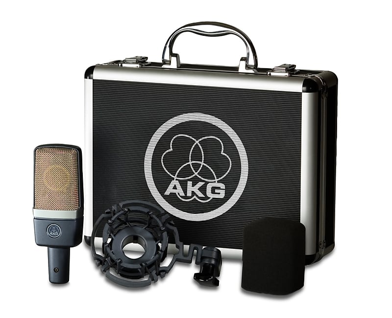 AKG C214 Studio Condenser Microphone Recording Mic w/Case & Shock Mount 20dB Pad image 1