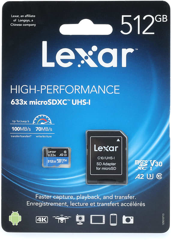 Lexar High-performance MicroSDXC Card - 512GB  Class 10  UHS-I (5-pack) Bundle image 1