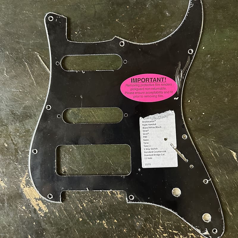 Warmoth Custom Stratocaster Pickguard Singlecoil P90 Black