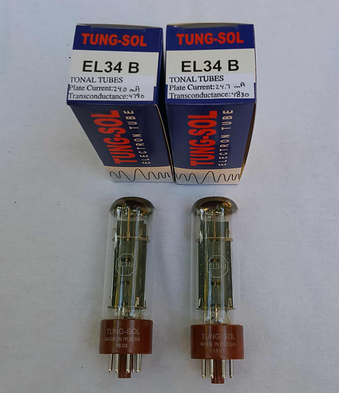 New 2x TungSol EL34B / EL34 | Matched Pair / Duet / Two