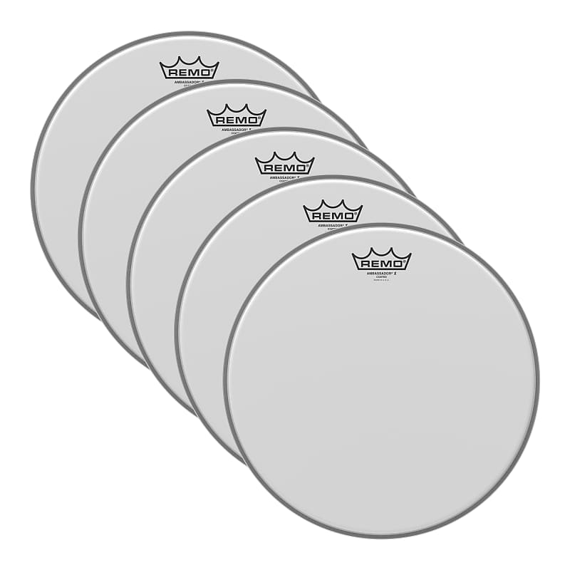 Remo 13" Ambassador X Coated Drumhead (5 Pack Bundle) Reverb