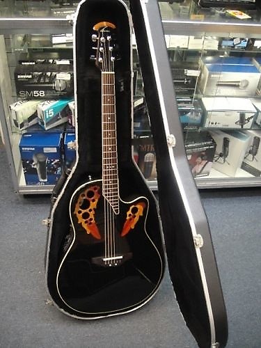 Ovation Standard Elite 2778AX-5 Gloss Black Acoustic Electric Guitar w/Hard  Case