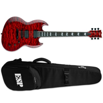 ESP LTD Viper-1000 QM Tiger Eye Sunburst Electric Guitar + ESP TKL Premium Gig Bag Viper 1000 image 1