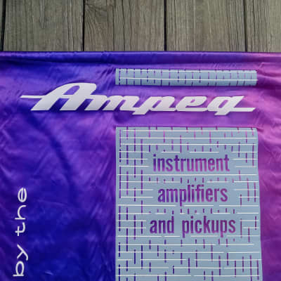 Vintage 1960's Ampeg Authorized Dealer Music Store Display Banner! image 2