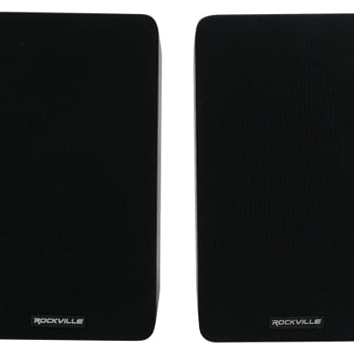 Pair Rockville RockShelf 58B Black 5.25" Home Bookshelf Speakers w/21" Stands image 7