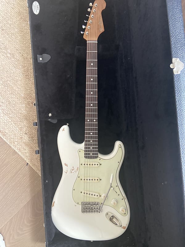 Fender Stratocaster Partscaster - Olympic White/Mint Green - Roasted Maple Neck image 1
