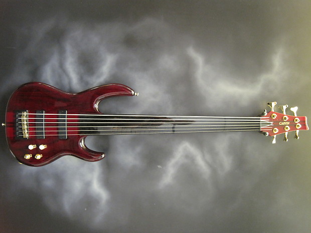 Carvin Custom 6 String Fretless Bass Wine Red