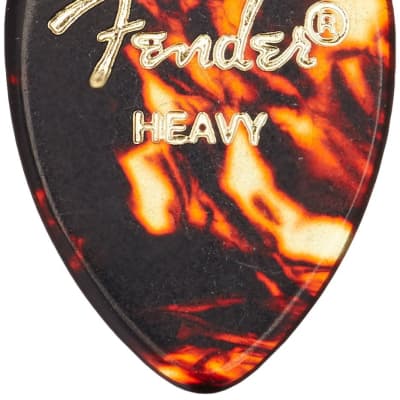 FENDER 351 Shape Picks, Extra Heavy, Black Médiator