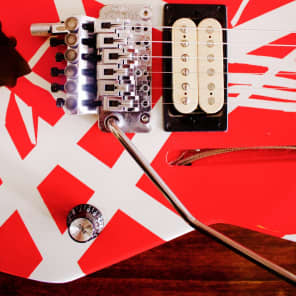 EVH Striped Series Shark Red with White Stripes image 8