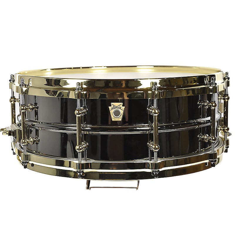 Ludwig LB416BT "Brass On Brass" Black Beauty 5x14" Snare Drum with Brass Hardware image 4