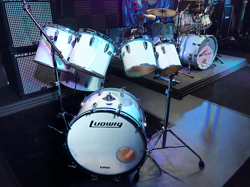 Ludwig Concert Toms 70’s White Cortex image 1