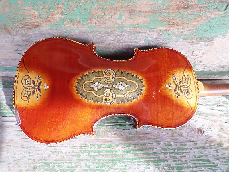 Violin Stradivari Pattern Decorated Violin 1900 Cremona Varnish image 1