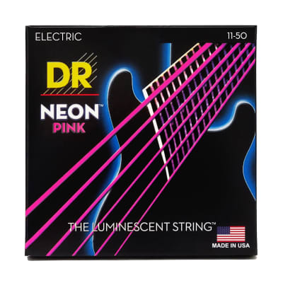 DR Strings Hi-Def Neon Pink Colored Electric Guitar Strings: Heavy 11-50 image 2