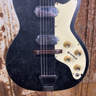 Custom Kraft Midnight Special 1960s Electric Guitar-Black (Used) image 2
