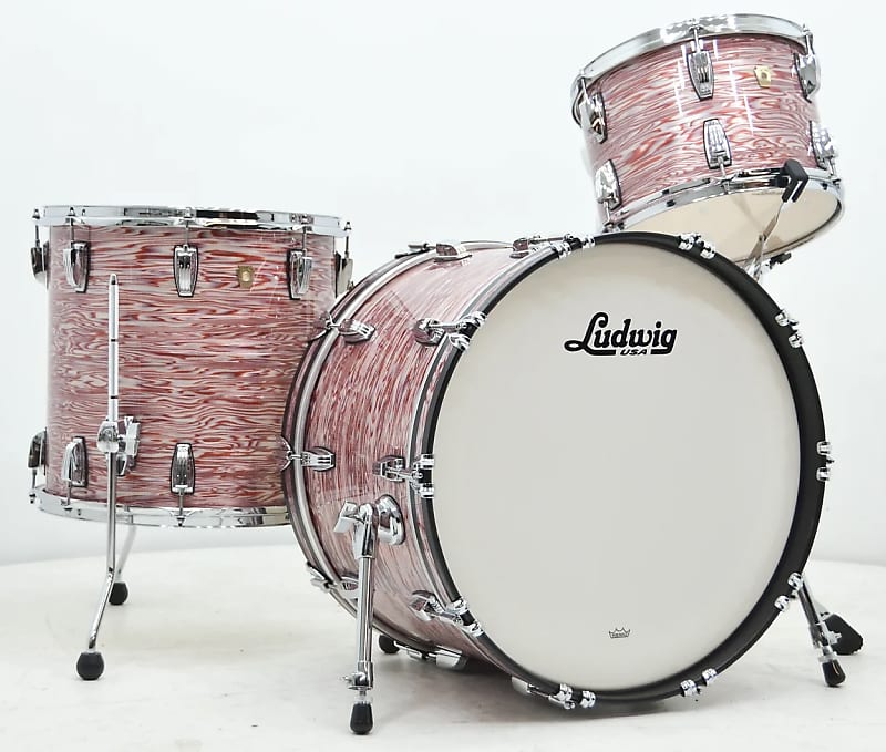 Ludwig Classic Maple 9x13, 16x16, 14x22 Oyster Pink Drum Set image 1